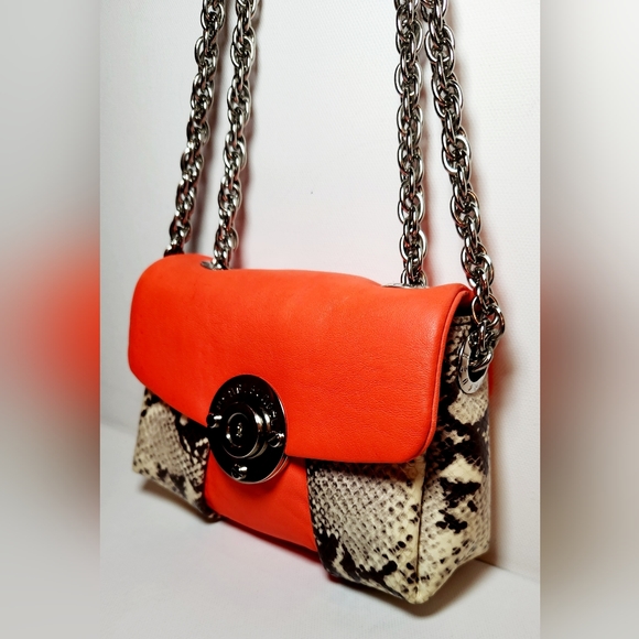 henri bendel Handbags - Henri bendel orange and snakeprint small crossbody shoulder bag